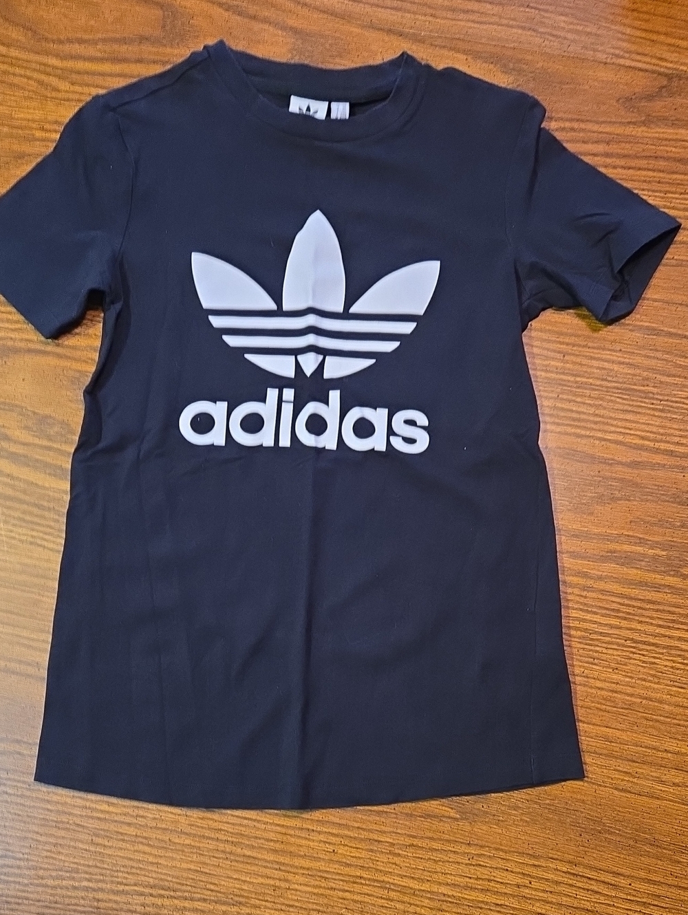adidas Black Tee with White Trefoil Logo